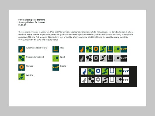 Barnet Greenspaces visual identity guidelines: icons