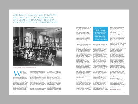 Archive spread from the PDF edition of the Salters' Company annual review