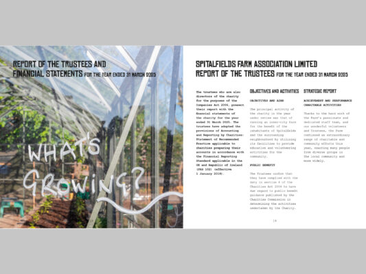 Opening pages of Trustees' report and accounts