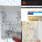 Montage of sketchbook pages drawn at the British Museum and on a journey and a screenshot of the article on the 26 website