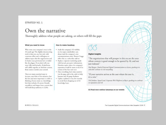 Strategy page with wireframe illustration