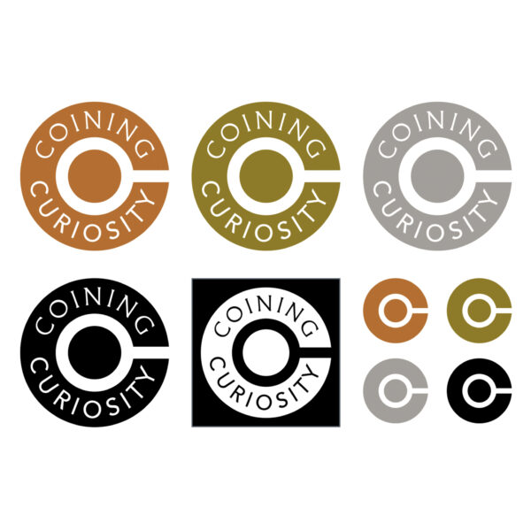 Coining Curiosity logos and icons: detail from identity guidelines