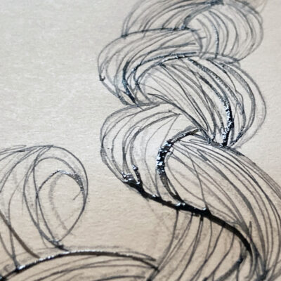 Detail of illustration with ink still wet