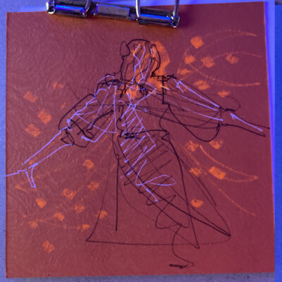 Sketch of Oriente's experiment moving to scent
