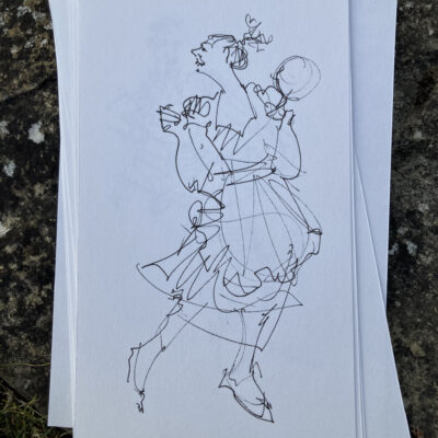 Performance sketch of female singer playing Cinderella