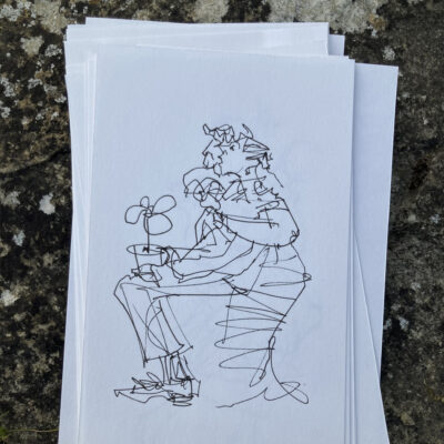 Performance sketch of two singers playing comedy piece