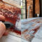 Montage of the 1m high sketch introduction to Lydia's artist residency and detail of Lydia's hand drawing